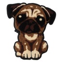 Veľká vyšívaná nášivka Pes Mops Buldog 23 cm