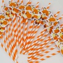 Oranžové papierové slamky Lisek 25 ks
