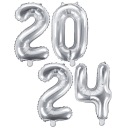 Balóny 2024 Strieborné 35 cm Silvestrovské ozdoby Prom Silvester KOMERS