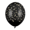 Balóny HALLOWEEN čierne s BATs 30 cm 14 palcov sada 6 kusov