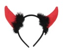Čelenka Čertove rohy s kožušinkou Halloweenský karneval