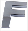 J9N09 ZNAK PÍSMENO CHROMOVANÉ PÍSMENO F F VEĽKÉ 5,6CM 49853