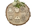 Drevené kraslice, VIANOCE, 6 cm, SET 7 kusov, preglejka
