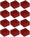 LEGO 3003 BRICK 2x2 tmavočervená (15g) 12 ks.