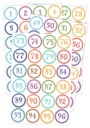 Nálepky do šatne DIGITS (od 1 do 96) 40mm