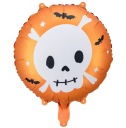 Oranžový fóliový balónik s lebkou Halloween hélium