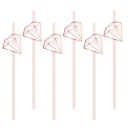 Diamantové slamky na slepačiu párty rosegold 6 ks