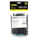 Čierne sťahovacie pásky BOSMA (100 ks) | 2,5 x 100 mm