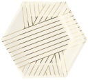 TANIERE Biele taniere so zlatými pásikmi, 6 ks, 22 cm