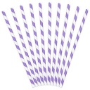 STRIPED papierové slamky, orgován, 10 ks