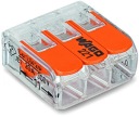 221-413 - COMPACT konektor 3x0,2-4mm DR/LIN (číry/oranžový) WAGO