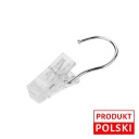 Vešiak na spony - 5 ks spony na vešiaky, bezfarebný/sklovitý