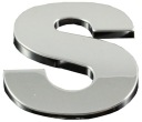 Nálepka Emblém Chrome 3D Číslo Písmeno Písmeno S