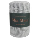 Mia Mote Twisted bavlnená šnúrka pre macrame eco grey 3mm 100m