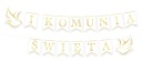 BANNER GIRLAND 1. SV. PRIJÍMANIE bielo-zlatá dekorácia holubica VP