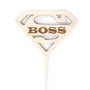 Dekoračný topper Super BOSS na nalepenie do preglejky