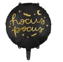 Čierny fóliový balón s potlačou HOCUS POCUS Halloween, 45 cm
