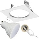 PEVNÁ HALOGÉNOVÁ LAMPA + GU10 5W NEUTRÁLNA LED ŽIAROVKA 4000K + ZÁSUVKA