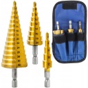 KROKOVÉ KUŽEĽOVÉ VRTÁKY PRE KOV DREVO PLASTOVÝ PLECH 4-32 MM HEX