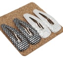 SPONKY DO VLASOV ČIERNO BIELE STRIEBORNÉ BODKY 7 cm 4 KS