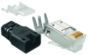 Zástrčka RJ45, kategória 6A, obrazovka, čierny kryt, Telegartner