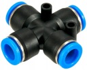Krížový konektor automatickej zástrčky 12 mm PE PU pneumatická zástrčka