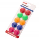 SILNÉ okrúhle magnety, FAREBNÉ, PRIEMER 30MM, 10 KS, MIX NA KANCELÁRSKE DOSKY