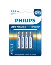 Batérie AAA 1,5V LR03 extra dlhé Philips 4 ks.