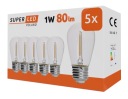 5x E27 LED vlákno 1W Edison žiarovka pre Garland