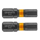 Nárazové bity HEX5 x 25mm 2ks GRAPHITE 56H508