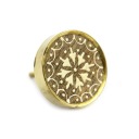 ZLATOHNEDÁ NÁBYTKOVÁ KĽÚČKA BIELA ​​4,5x6cm DREVENÁ0