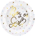 Papierové taniere pre GENDER REVEAL CHLAPEC alebo DIEVČA 23 cm 6 ks BABY SPRCHA