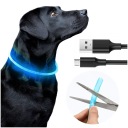SVIETIACI LED Obojok PRE PSA A MAČKU 70cm, SILIKÓNOVÝ, USB, NASTAVITEĽNÝ, VODEODOLNÝ