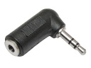 JACK 3,5/3P TRS stereo zásuvkový adaptér, uhol 90°