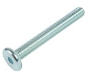 10x metrická skrutka M8 x 65 mm biela pozinkovaná s hlavou valca, nábytková skrutka