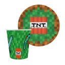 Sada tanierov a pohárov TNT na záhradnú párty gril minecraft párty