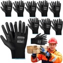 10x rukavice Silné pracovné rukavice PoliBlack 9