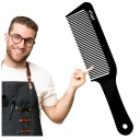 Hrebeň na strihanie pánskych vlasov s vrúbkovanou Barber's rukoväťou s vlnkou