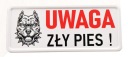 Nápis POZOR ZLÝ DOG, HLINÍKOVÝ nápis