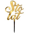 Všetko najlepšie k narodeninám Topper na narodeninovú tortu Plexi Golden Mirror