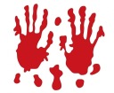 Gélové nálepky BLOOD HANDS stopy krvi HALLOWEEN