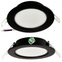 LED stropné svietidlo, zápustné, zápustné, 6W, 660lm, 4000K, čierne