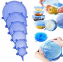 SILIKÓNOVÉ viečka NA POTRAVINY UNIVERZÁLNE ROZTAŽNÉ 6KS NA POHÁRKY MISKY