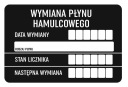 SERVISNÉ NÁLEPKY 45 ks VÝMENA BRZDOVEJ KVAPALINY