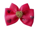 Glamour mašľa, ružové srdce, 4,5 cm KGP003 Gumička