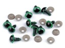Oči pre maskotov 10mm zelené a čierne 10 ks.