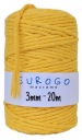Macrame Cord Twisted Cotton Ecological Yellow 20m 3mm