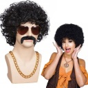 AFRO Parochňa ČIERNA KUČERATÉ VLASY PÁRTY maškarné šaty NA SILVESTRA