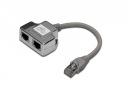 RJ45 adaptér na kábel / 2x RJ45 zásuvka tienenie