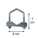 Anténna svorka, malý zinkový držiak, 7 cm
